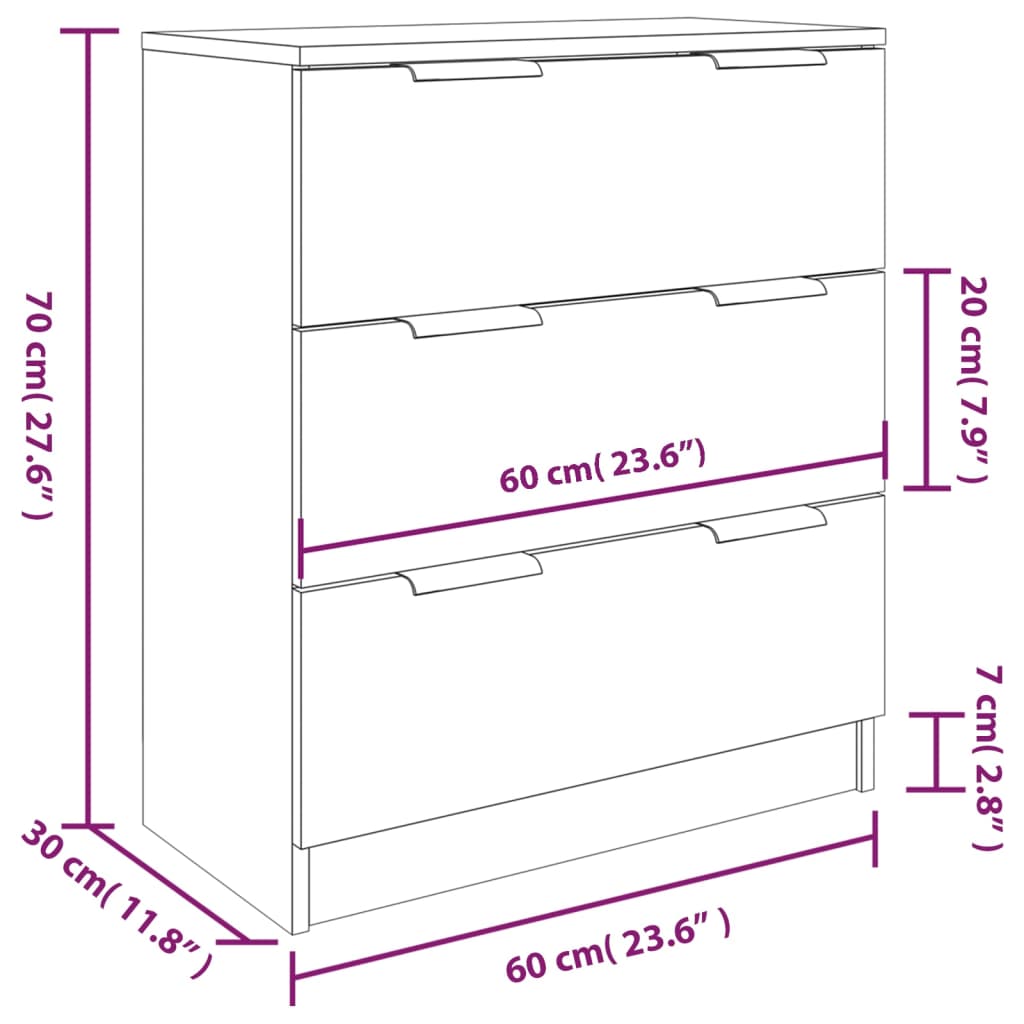 3-tlg. Sideboard-Set Betongrau Holzwerkstoff