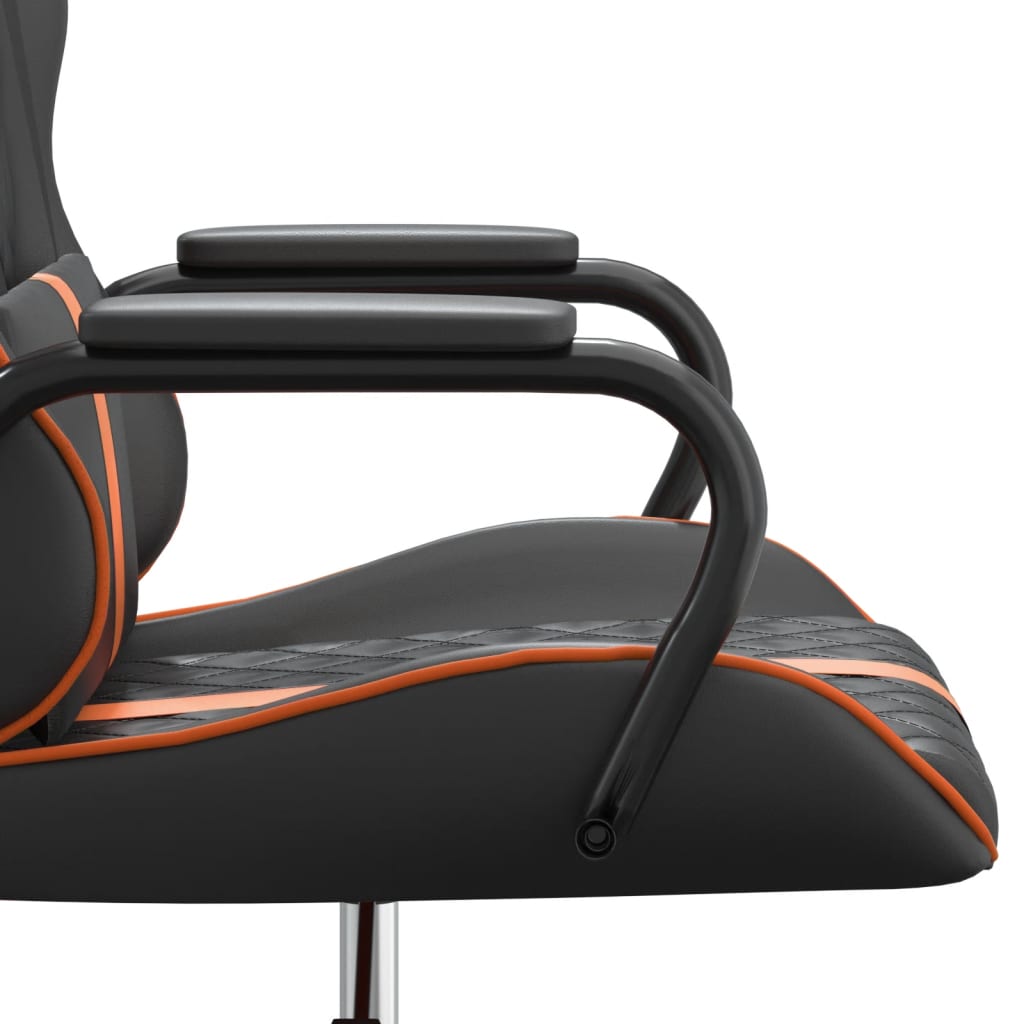 Gaming-Stuhl mit Massagefunktion Orange und Schwarz Kunstleder