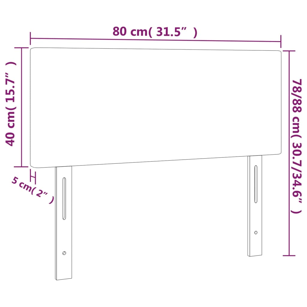 Kopfteil Schwarz 80x5x78/88 cm Samt
