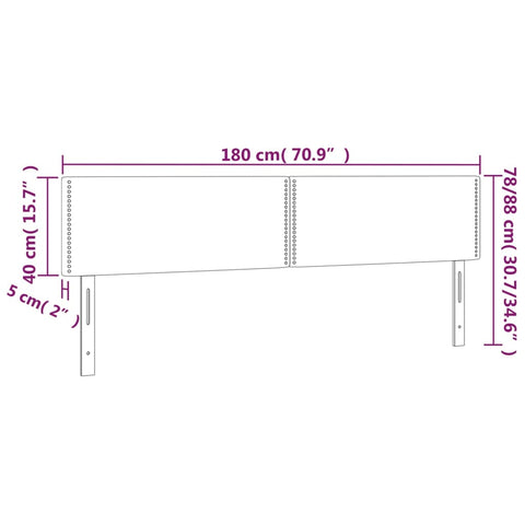 Kopfteile 2 Stk. Creme 90x5x78/88 cm Stoff