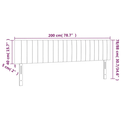 Kopfteile 2 Stk. Schwarz 100x5x78/88 cm Stoff
