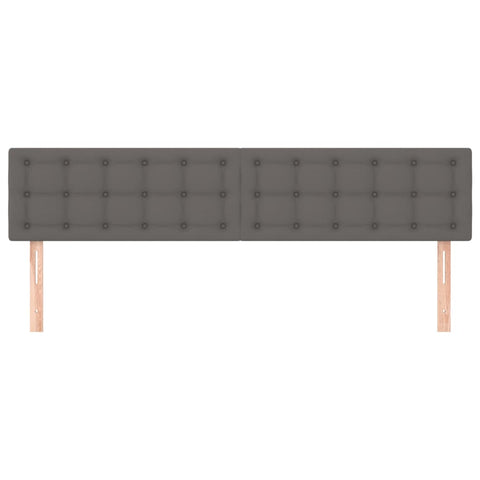 Kopfteile 2 Stk. Grau 100x5x78/88 cm Kunstleder