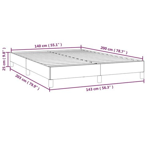 Bettgestell ohne Matratze Blau 140x200 cm Stoff