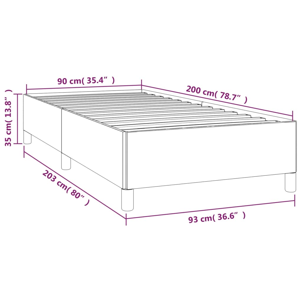 Bettgestell ohne Matratze Schwarz 90x200 cm Stoff