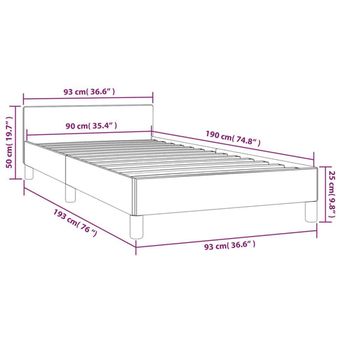 Bettgestell ohne Matratze Dunkelgrün 90x190 cm Samt