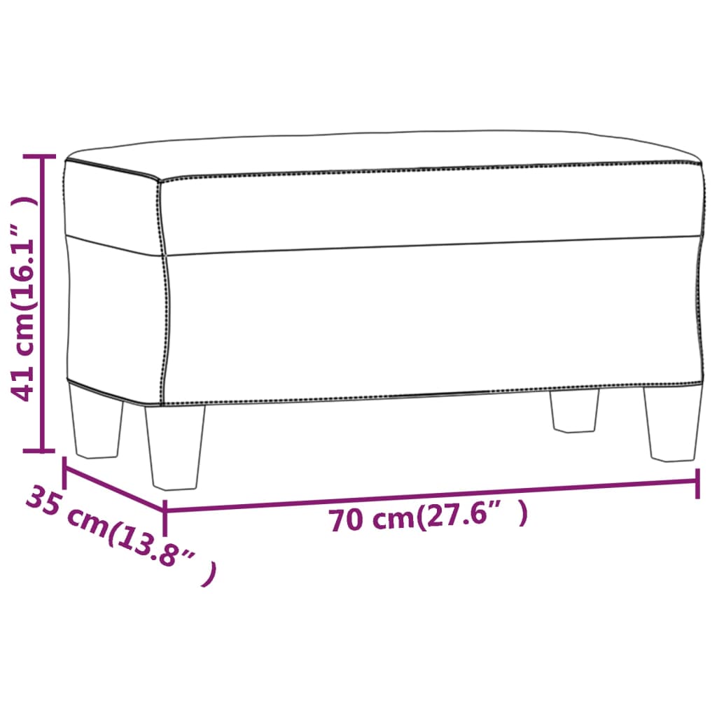 Sitzbank Creme 70x35x41 cm Kunstleder