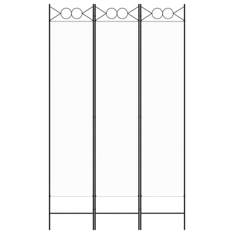 3-tlg. Paravent Weiß 120x200 cm Stoff