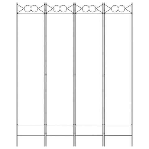 4-tlg. Paravent Weiß 160x200 cm Stoff