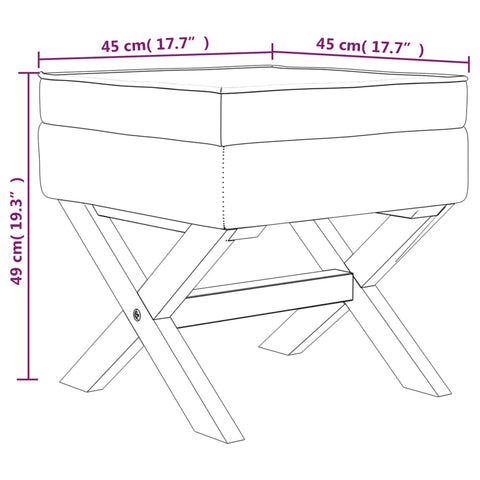 Hocker mit Stauraum Dunkelgrau 45x45x49 cm Stoff