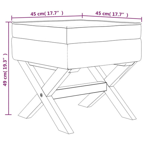 Hocker mit Stauraum Dunkelgrau 45x45x49 cm Samt