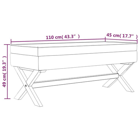 Hocker mit Stauraum 110x45x49 cm Leinen