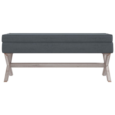 Hocker mit Stauraum Dunkelgrau 110x45x49 cm Samt