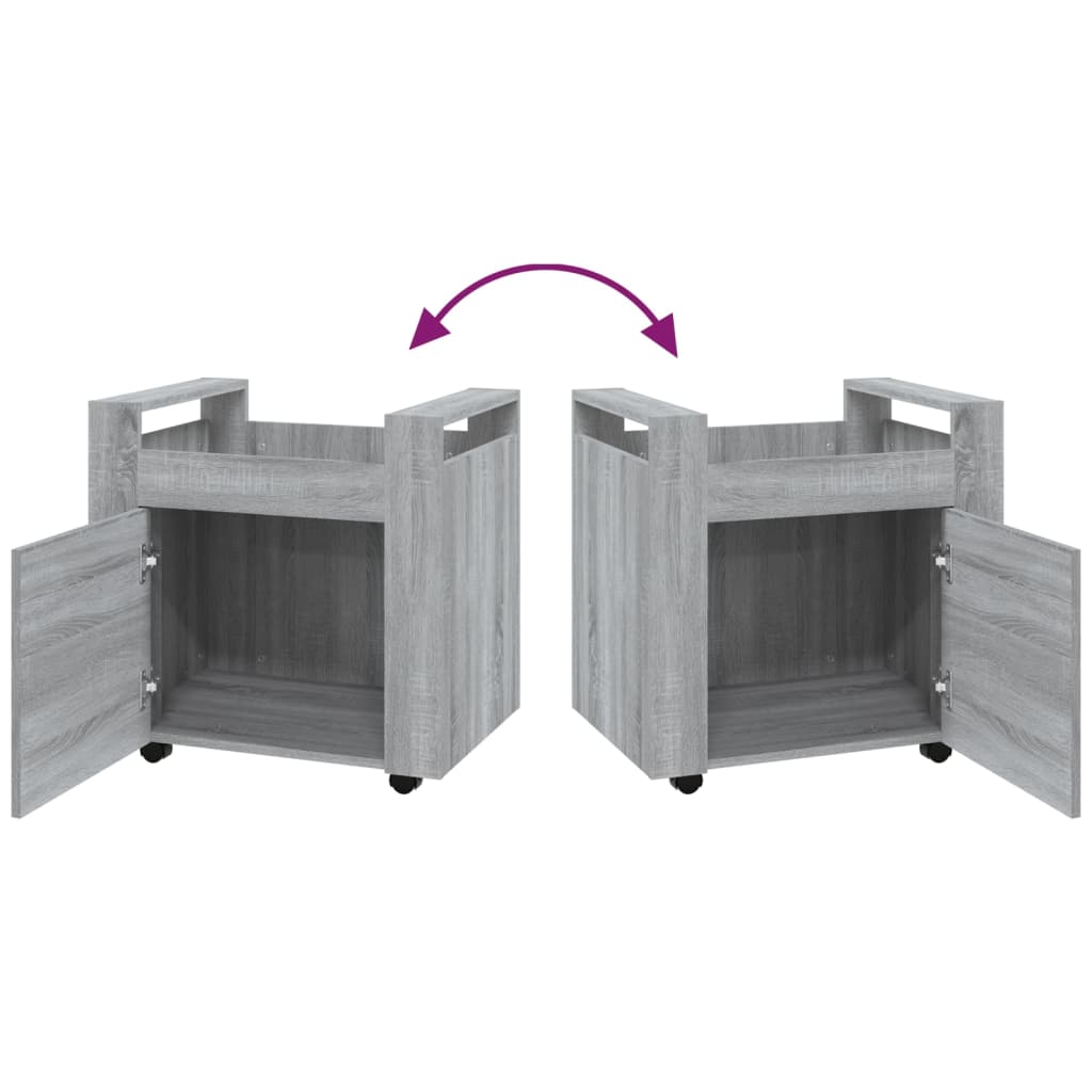 Bürowagen Grau Sonoma 60x45x60 cm Holzwerkstoff