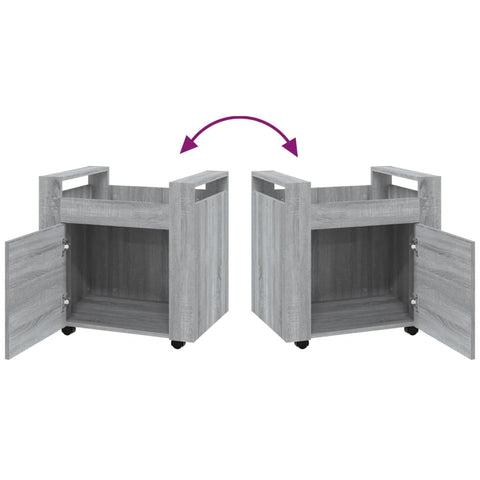 Bürowagen Grau Sonoma 60x45x60 cm Holzwerkstoff