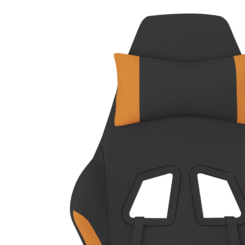 Gaming-Stuhl mit Fußstütze Schwarz und Orange Stoff