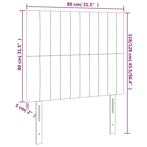 LED Kopfteil Dunkelbraun 80x5x118/128 cm Stoff