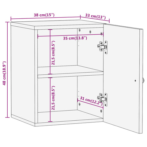 Bad-Wandschrank 38x33x48 cm Massivholz Akazie