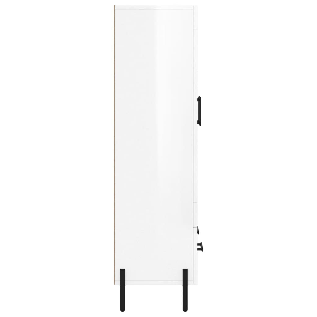 Highboard Hochglanz-Weiß 69,5x31x115 cm Holzwerkstoff