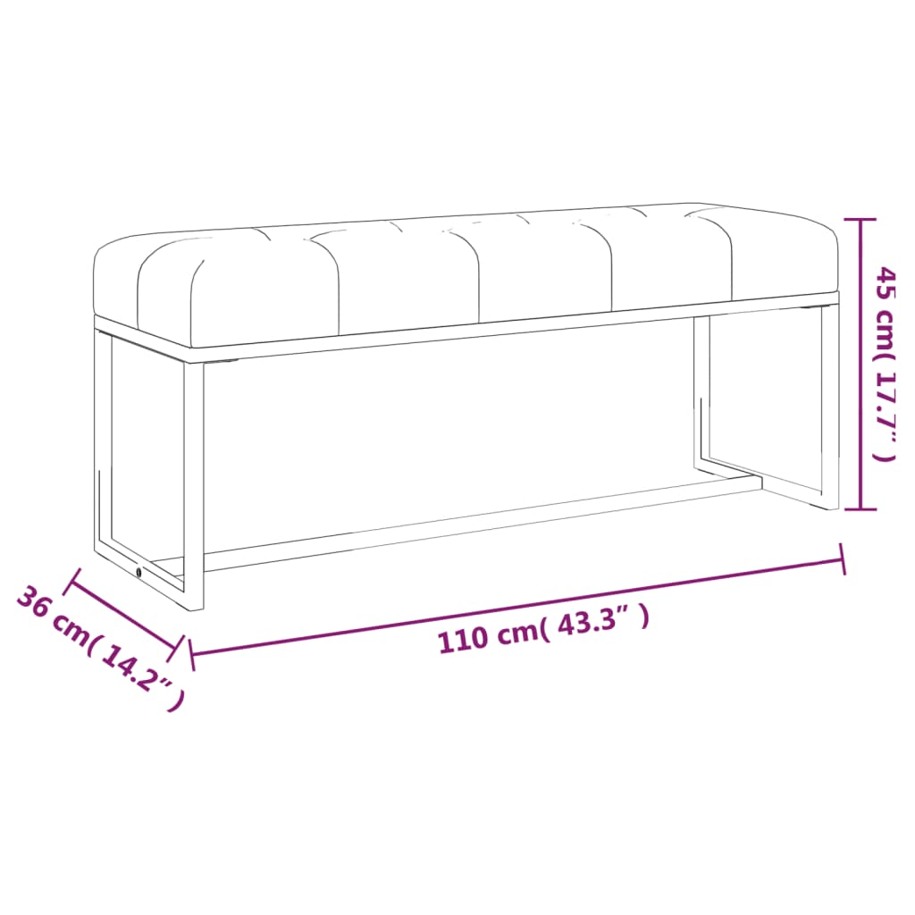 Sitzbank Dunkelgrün 110x36x45 cm Samt