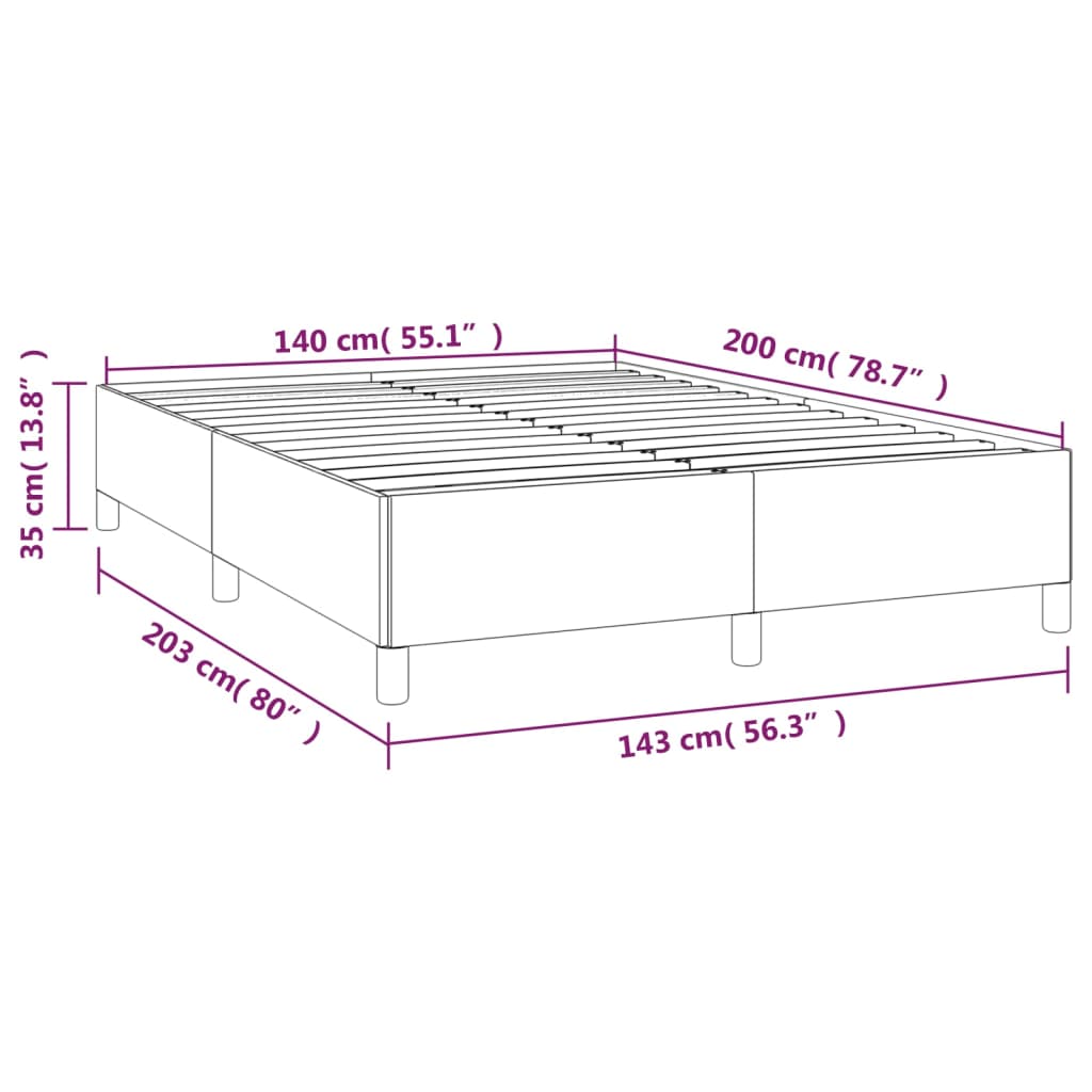 Boxspringbett mit Matratze Dunkelgrau 140x200 cm Stoff