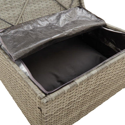 3-tlg. Garten-Lounge-Set mit Kissen Grau Poly Rattan