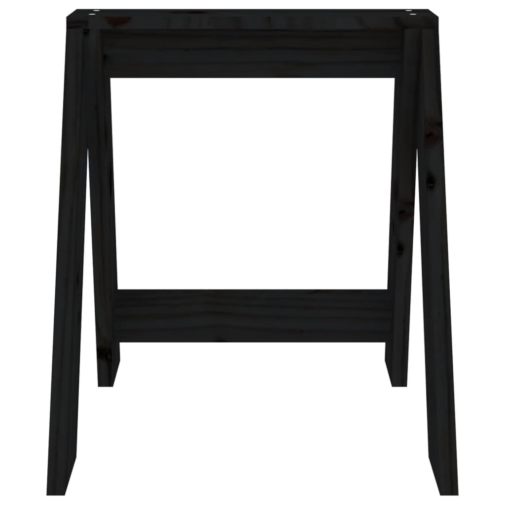 Hocker 2 Stk. Schwarz 40x40x45 cm Massivholz Kiefer