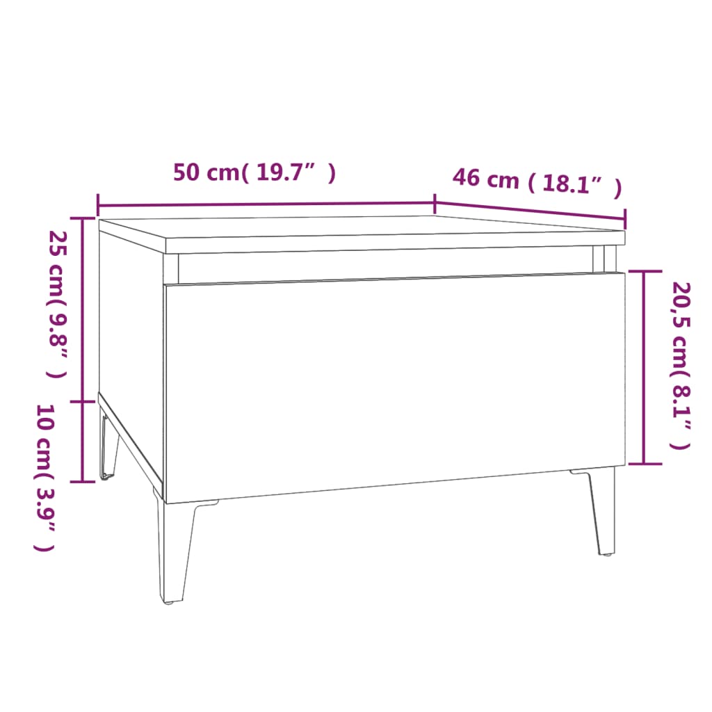 Beistelltisch Betongrau 50x46x35 cm Holzwerkstoff