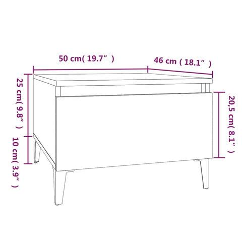 Beistelltisch Braun Eichen-Optik 50x46x35 cm Holzwerkstoff