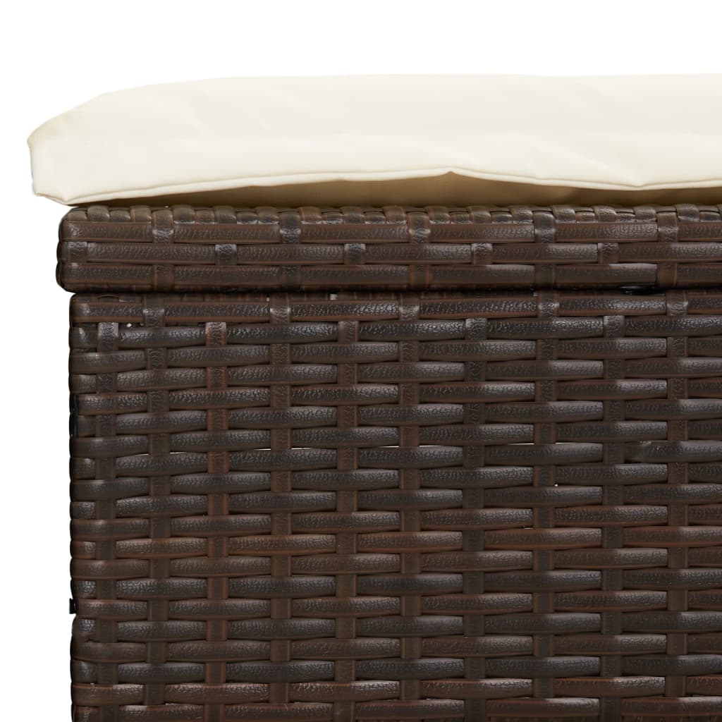 Sonnenliege mit Faltdach Braun 213x63x97 cm Poly Rattan