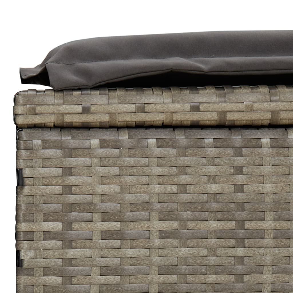 Sonnenliege mit Faltdach Grau 213x63x97 cm Poly Rattan