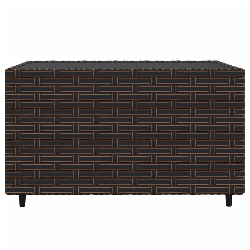 4-tlg. Garten-Lounge-Set mit Kissen Braun Poly Rattan