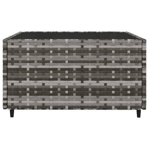 3-tlg. Garten-Lounge-Set mit Kissen Grau Poly Rattan