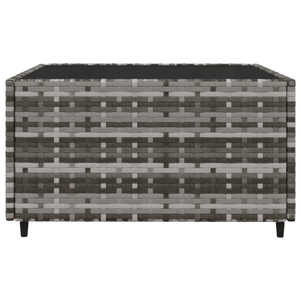 3-tlg. Garten-Lounge-Set mit Kissen Grau Poly Rattan