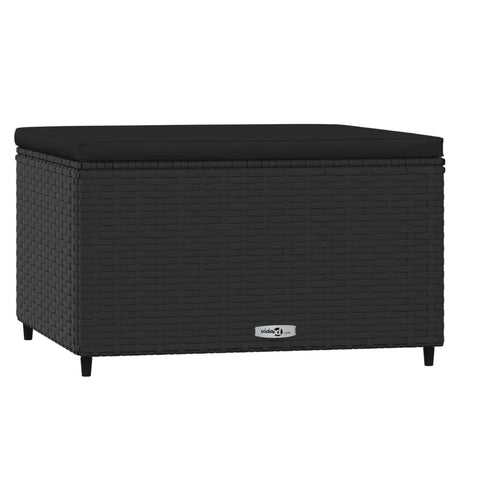 Gartenhocker mit Kissen 2 Stk. Schwarz Poly Rattan