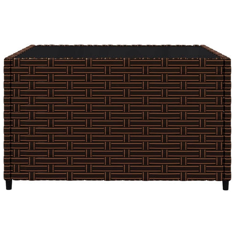 3-tlg. Garten-Lounge-Set mit Kissen Braun Poly Rattan