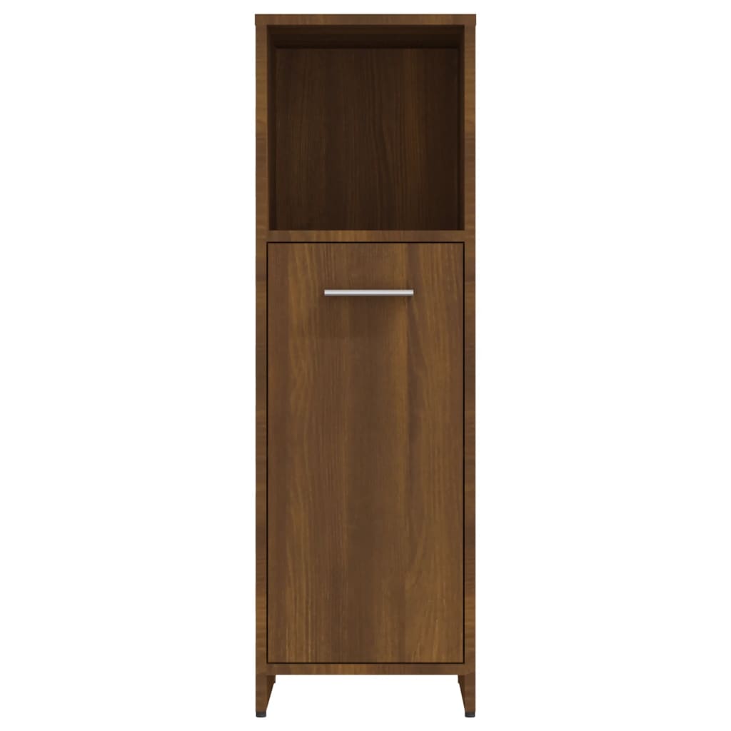 Badschrank Braun Eichen-Optik 30x30x95 cm Holzwerkstoff