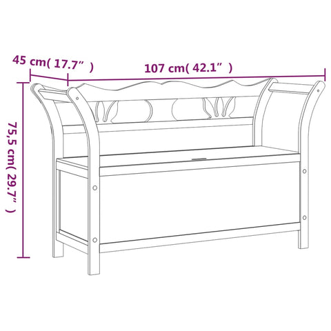 Sitzbank Grau 107x45x75,5 cm Massivholz Tanne