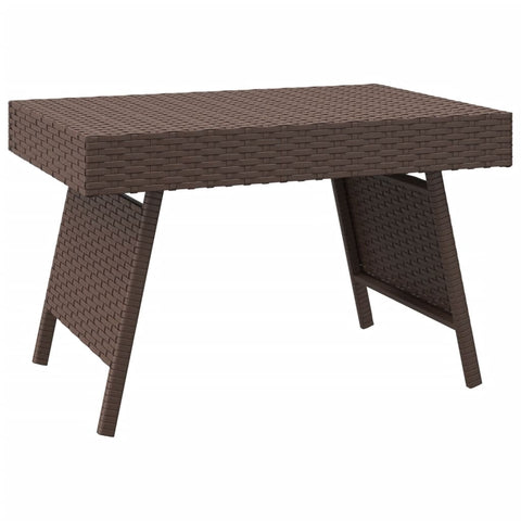 Beistelltisch Klappbar Braun 60x40x38 cm Poly Rattan