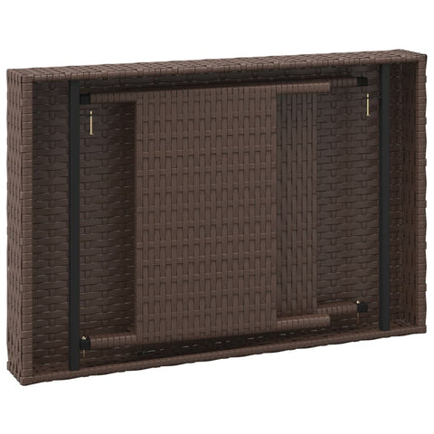 Beistelltisch Klappbar Braun 60x40x38 cm Poly Rattan