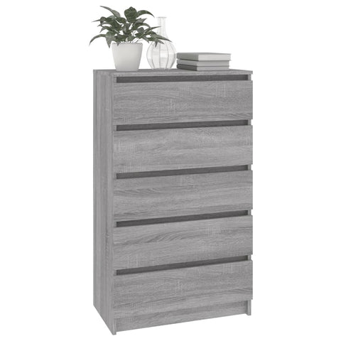 Schubladenschrank Grau Sonoma 60x36x103 cm Holzwerkstoff