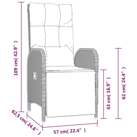 Garten-Relaxsessel mit Kissen 2 Stk. Poly Rattan Schwarz