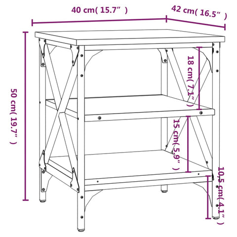 Beistelltisch Grau Sonoma 40x42x50 cm Holzwerkstoff