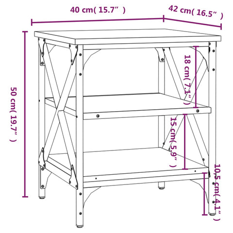 Beistelltisch Braun Eichen-Optik 40x42x50 cm Holzwerkstoff