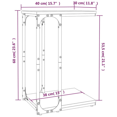 Beistelltisch Grau Sonoma 40x30x60 cm Holzwerkstoff