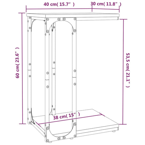 Beistelltisch Braun Eichen-Optik 40x30x60 cm Holzwerkstoff