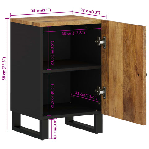 Badschrank 38x33x58 cm Massivholz Mango