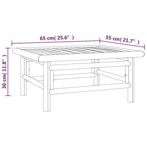 3-tlg. Garten-Lounge-Set mit Taupe Kissen Bambus