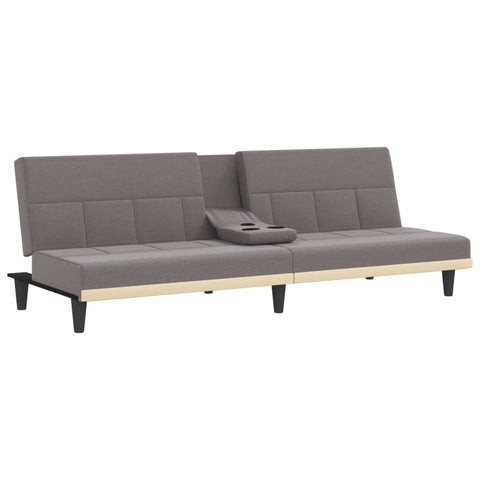 Schlafsofa mit Getränkehaltern Taupe Stoff