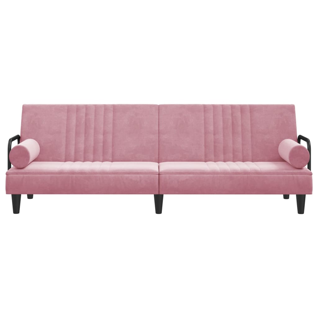 Schlafsofa mit Armlehnen Rosa Samt