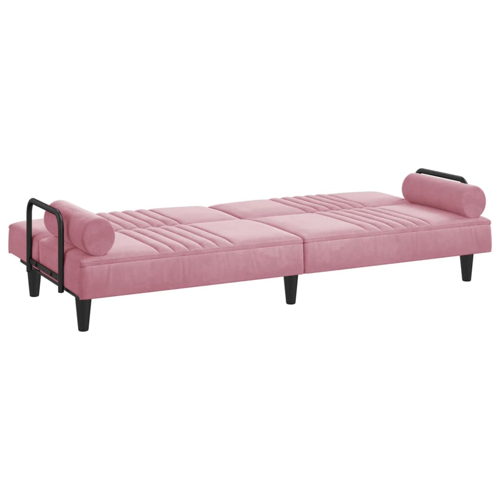 Schlafsofa mit Armlehnen Rosa Samt